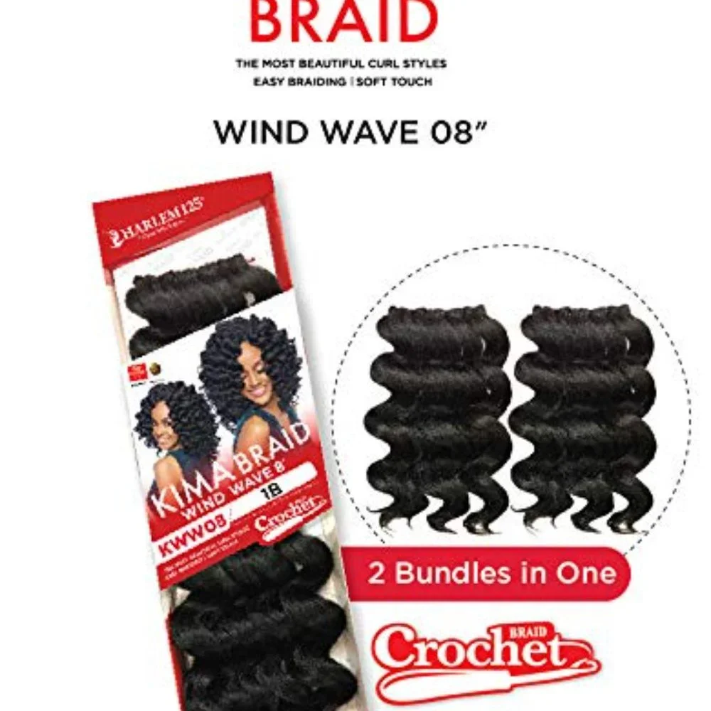 Harlem 125 Kima Braid Wind Wave 08" (KWW08) Color 4 Dark Brown - Picture 16 of 16
